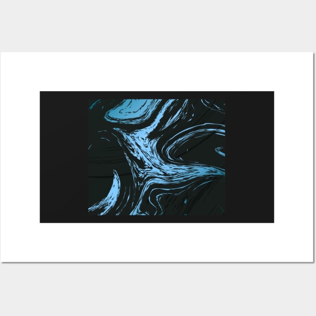 Blue and Black Marble Wall Art by timegraf